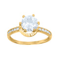 10K Two-Tone Gold Womens Cubic Zirconia Dc Engagement Ring