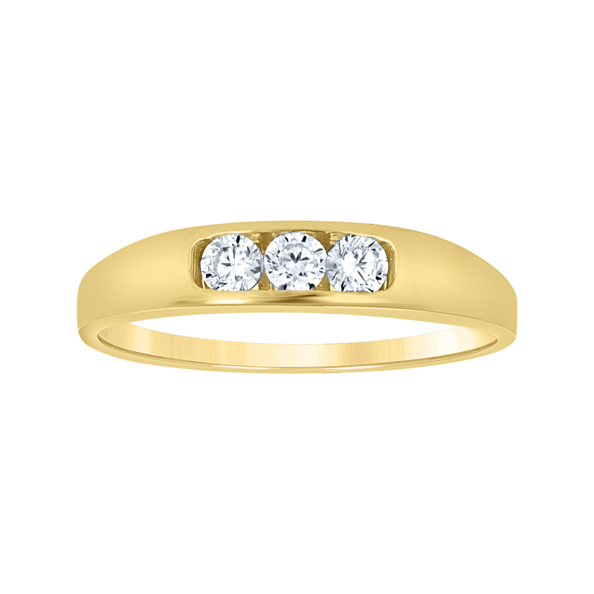 10K Yellow Gold Childs Cubic Zirconia CZ Baby Band Ring