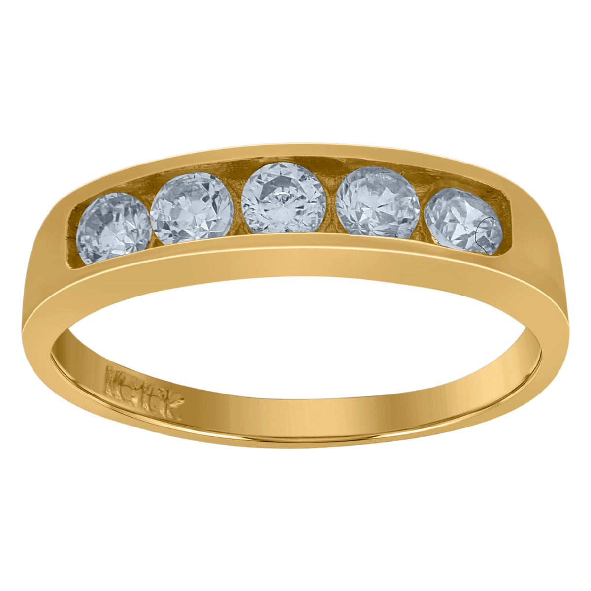 10K Yellow Gold Childs Cubic Zirconia CZ Baby Band Ring