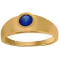 10K Yellow Gold Baby Round Blue Cubic Zirconia Birth Stone Ring