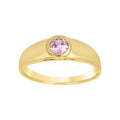10K Yellow Gold Baby Round Garnet Cubic Zirconia Birth Stone Ring