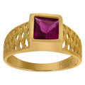 10K Yellow Gold Blue Cubic Zirconia CZ Baby Ring