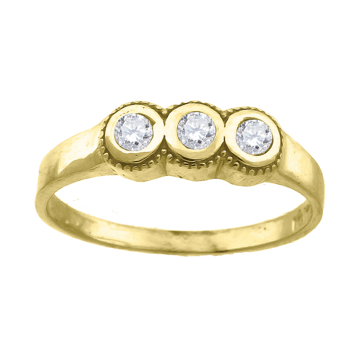 10K Yellow Gold Baby Cubic-Zirconia Baby Ring