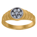10K Two-Tone Gold Womens Round Cubic Zirconia Engagement Ring