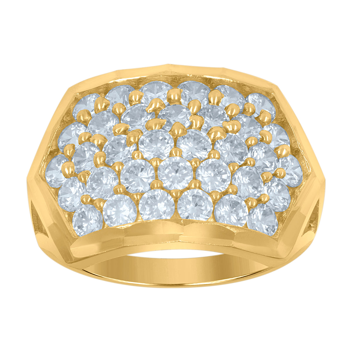 10K Two-Tone Gold Mens Cubic Zirconia Dc Engagement Ring