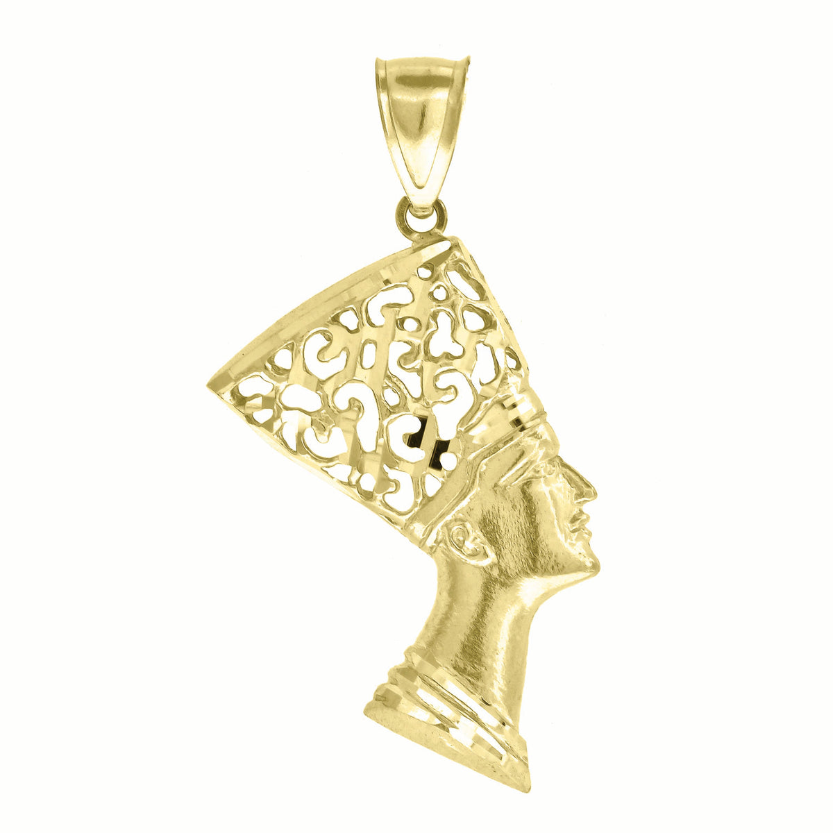 10K Yellow Gold Unisex Nefertiti Charm Pendant
