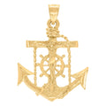 10K Yellow Gold Mens Women Mariner Crucifix Religious Charm Pendant