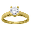 10K Yellow Gold Womens Cubic Zirconia Engagement Ring