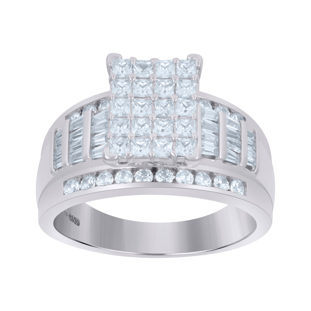 925 Sterling Silver Womens Cubic Zirconia Cinderella Ring Size 8