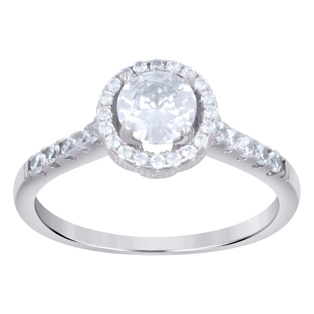 925 Sterling Silver Womens Cubic-Zirconia Fashion Bridal Ring Size 9