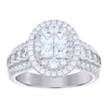 925 Sterling Silver Womens Cubic Zirconia Oval Engagement Ring