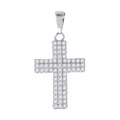 925 Sterling Silver Mens Cubic Zirconia Cross Religious Charm Pendant