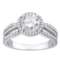 925 Sterling Silver Womens Cubic Zirconia Halo Engagement Ring Size 8
