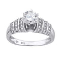 925 Sterling Silver Womens Cubic Zirconia Engagement Ring Size 8