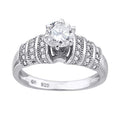 925 Sterling Silver Womens Cubic Zirconia Engagement Ring Size 9