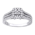 925 Sterling Silver Womens Cubic Zirconia Square Engagement Ring Size 7