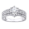 925 Sterling Silver Womens Cubic Zirconia 4 Row Engagement Ring Size 6