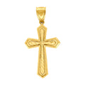 10K Yellow Gold Diamond-Cut Mens Cross Religious Charm Pendant