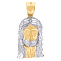 10K Two-Tone Gold Mens Jesus Religious Charm Pendant