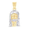 10K Two-Tone Gold Mens Jesus Religious Charm Pendant
