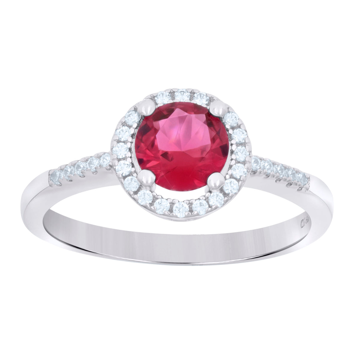 925 Sterling Silver Womens Red Cubic Zirconia Fashion Ring Size 9