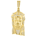 925 Sterling Silver Mens Cubic Zirconia Jesus Religious Charm Pendant