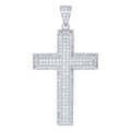 925 Sterling Silver Unisex CZ Cross Religious Charm Pendant