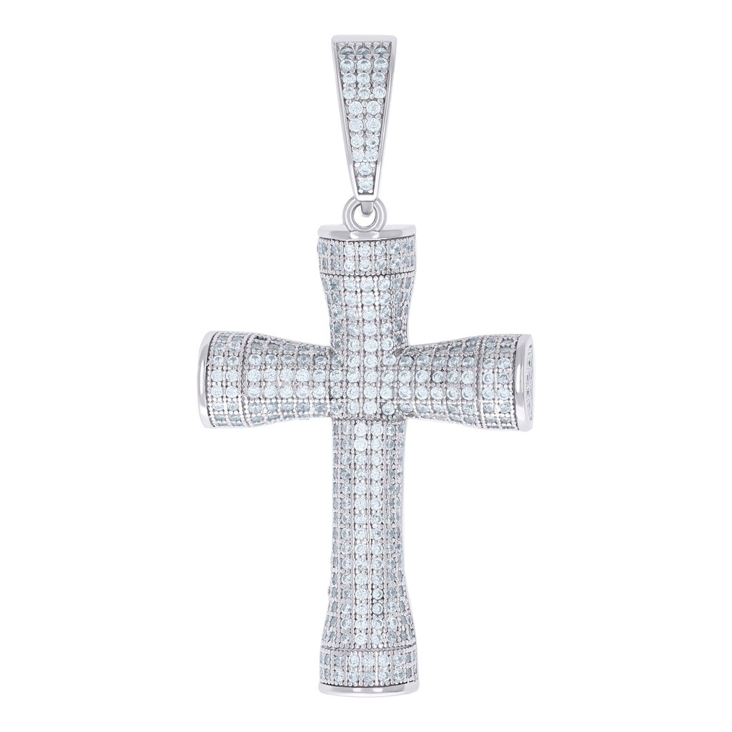 925 Sterling Silver Unisex CZ Cross Religious Charm Pendant