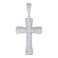925 Sterling Silver Unisex CZ Cross Religious Charm Pendant