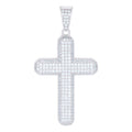 925 Sterling Silver Unisex CZ Cross Religious Charm Pendant