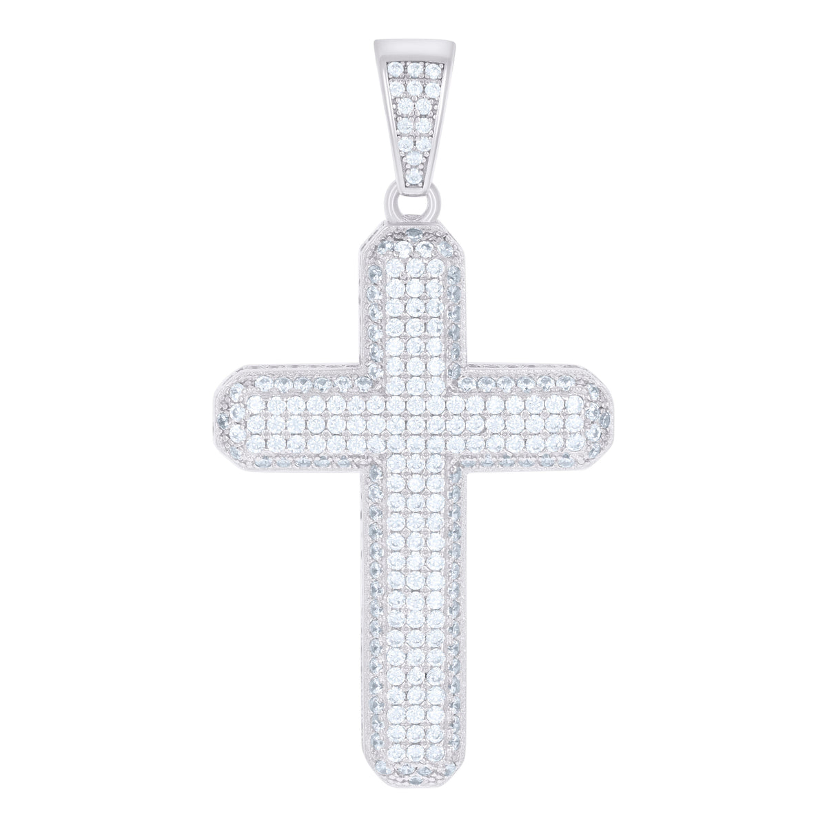 925 Sterling Silver Unisex CZ Cross Religious Charm Pendant