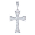 925 Sterling Silver Unisex CZ Cross Religious Charm Pendant