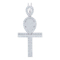 925 Sterling Silver Unisex CZ Ankh Cross Religious Charm Pendant