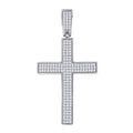 925 Sterling Silver Unisex CZ Cross Religious Charm Pendant