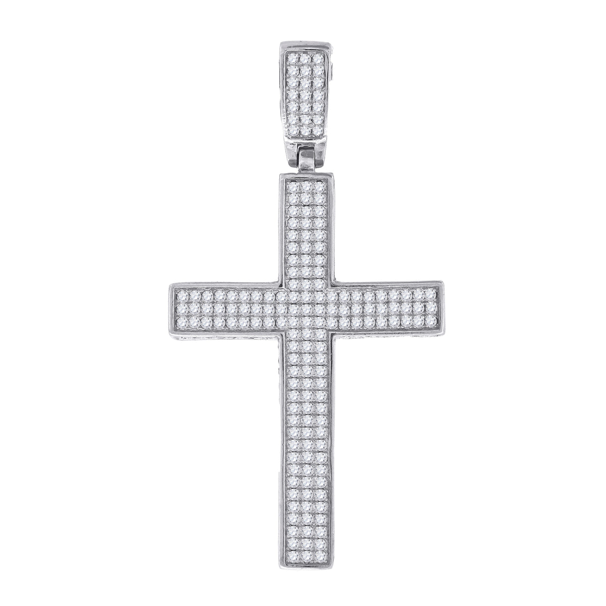 925 Sterling Silver Unisex CZ Cross Religious Charm Pendant