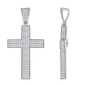 925 Sterling Silver Unisex CZ Cross Religious Charm Pendant