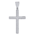 925 Sterling Silver Unisex CZ Cross Religious Charm Pendant