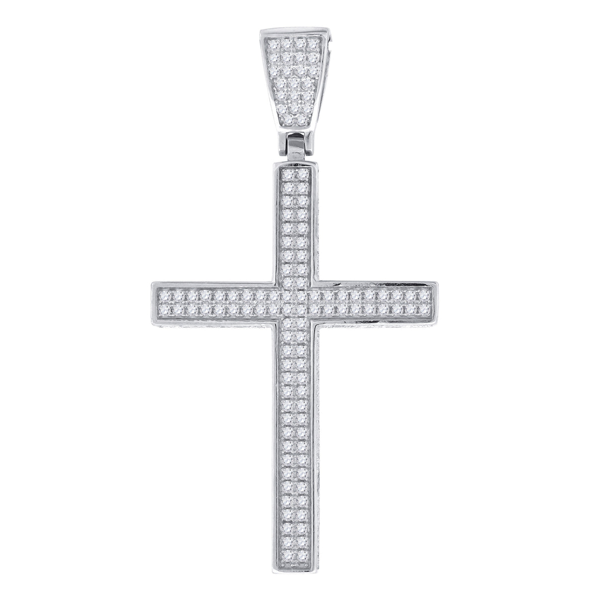 925 Sterling Silver Unisex CZ Cross Religious Charm Pendant