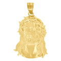 10K Yellow Gold Unisex Jesus Face Religious Charm Pendant