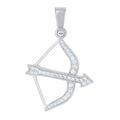 925 Sterling Silver Mens Cubic Zirconia Archery Sports Charm Pendant
