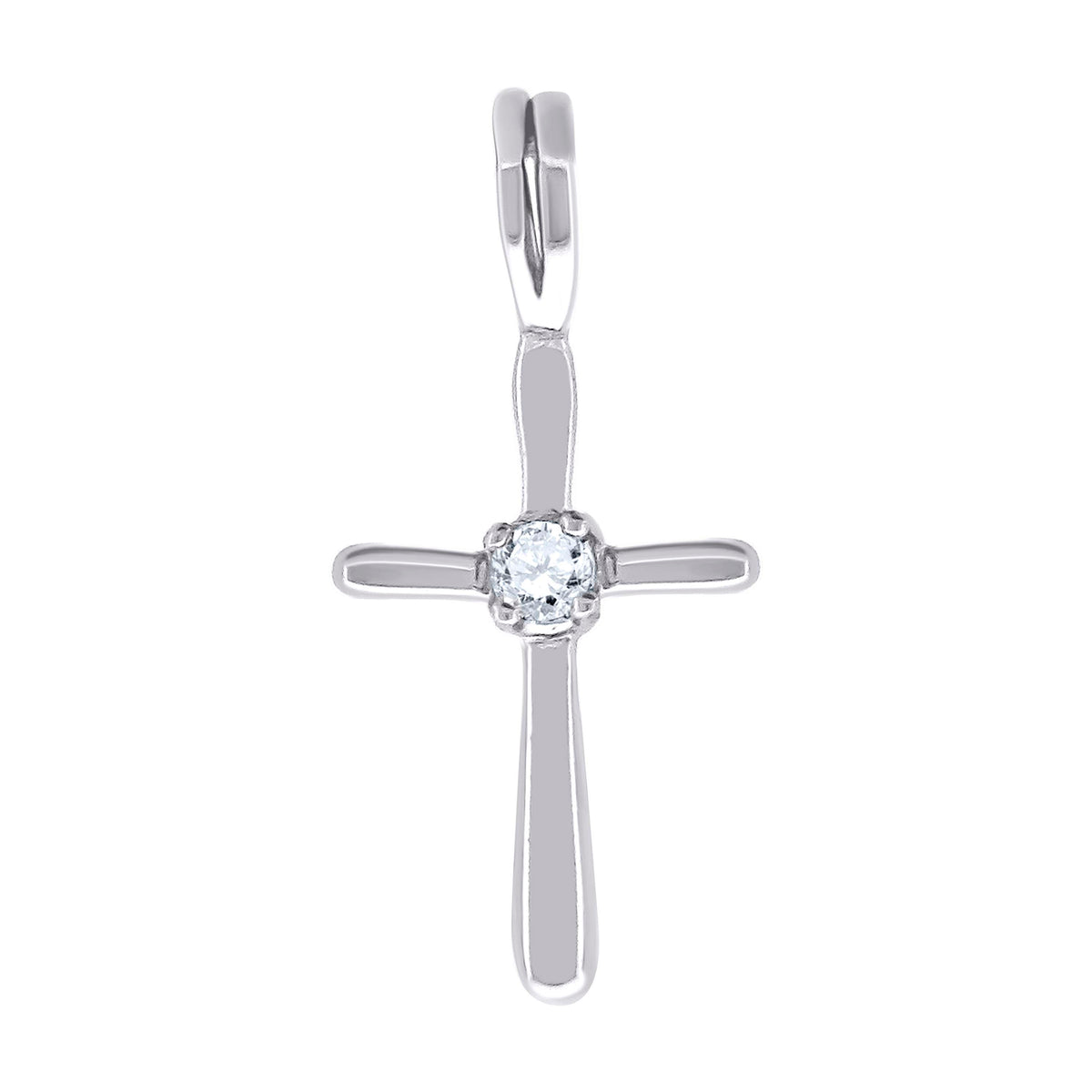 925 Sterling Silver Unisex Cz Cross Religious Charm Pendant