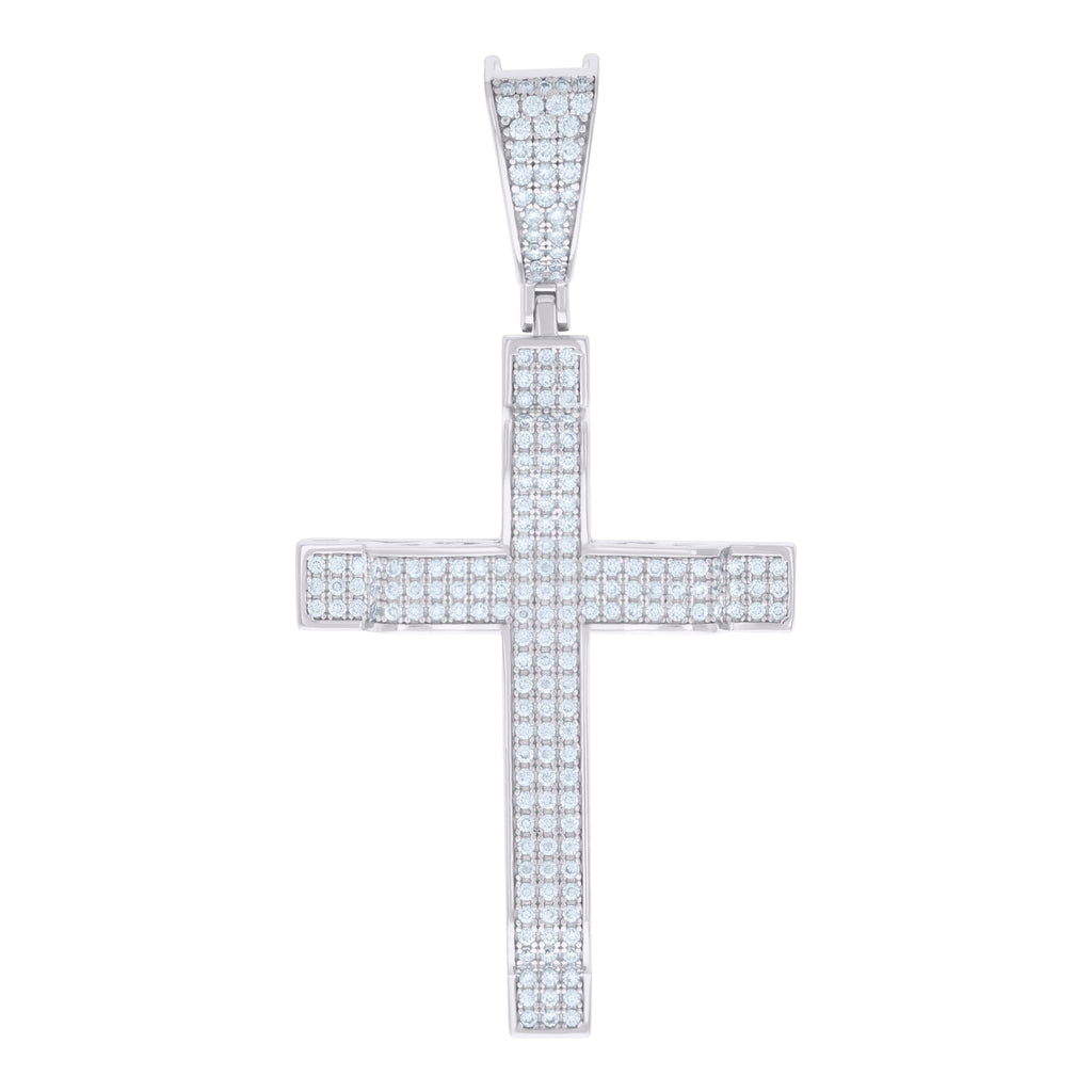 925 Sterling Silver Unisex CZ Cross Religious Charm Pendant