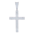 925 Sterling Silver Unisex CZ Cross Religious Charm Pendant