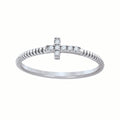925 Sterling Silver Womens Cubic-Zirconia Cross Religious Ring