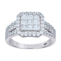 925 Sterling Silver Womens Princess Cut Cubic Zirconia Square Head Engagement Ring