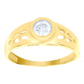 10K Yellow Gold Baby Round Cubic Zirconia Birth Stone Ring