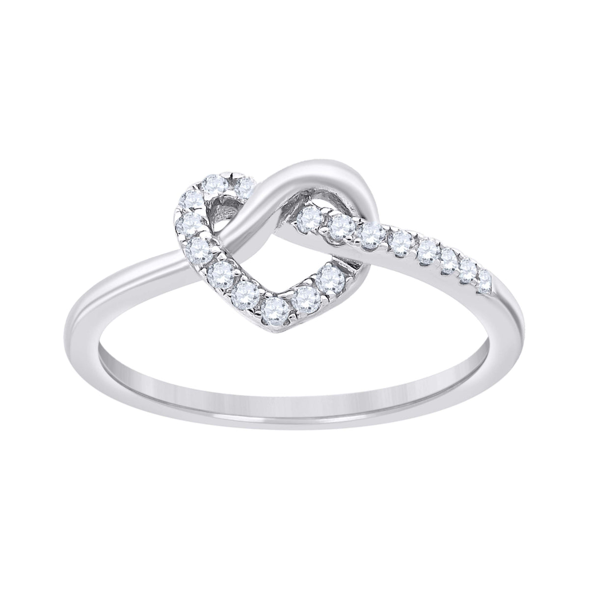 925 Sterling Silver Womens Cubic Zirconia Love Knot Heart Adjustable Toe Ring Size 8