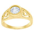 10K Yellow Gold Baby Round Cubic Zirconia Birth Stone Ring