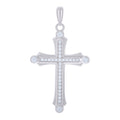 925 Sterling Silver Unisex Cz Cross Religious Charm Pendant