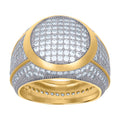 925 Sterling Silver Yellow-Tone Mens Cubic-Zirconia Fashion Ring Size 13